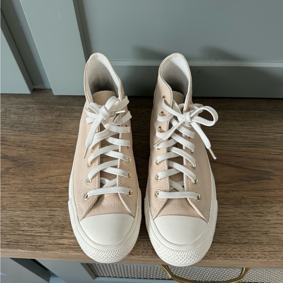 Chuck Taylor All Star Earthy Neutrals leather high top sneakers size 7.5 - Picture 5 of 16